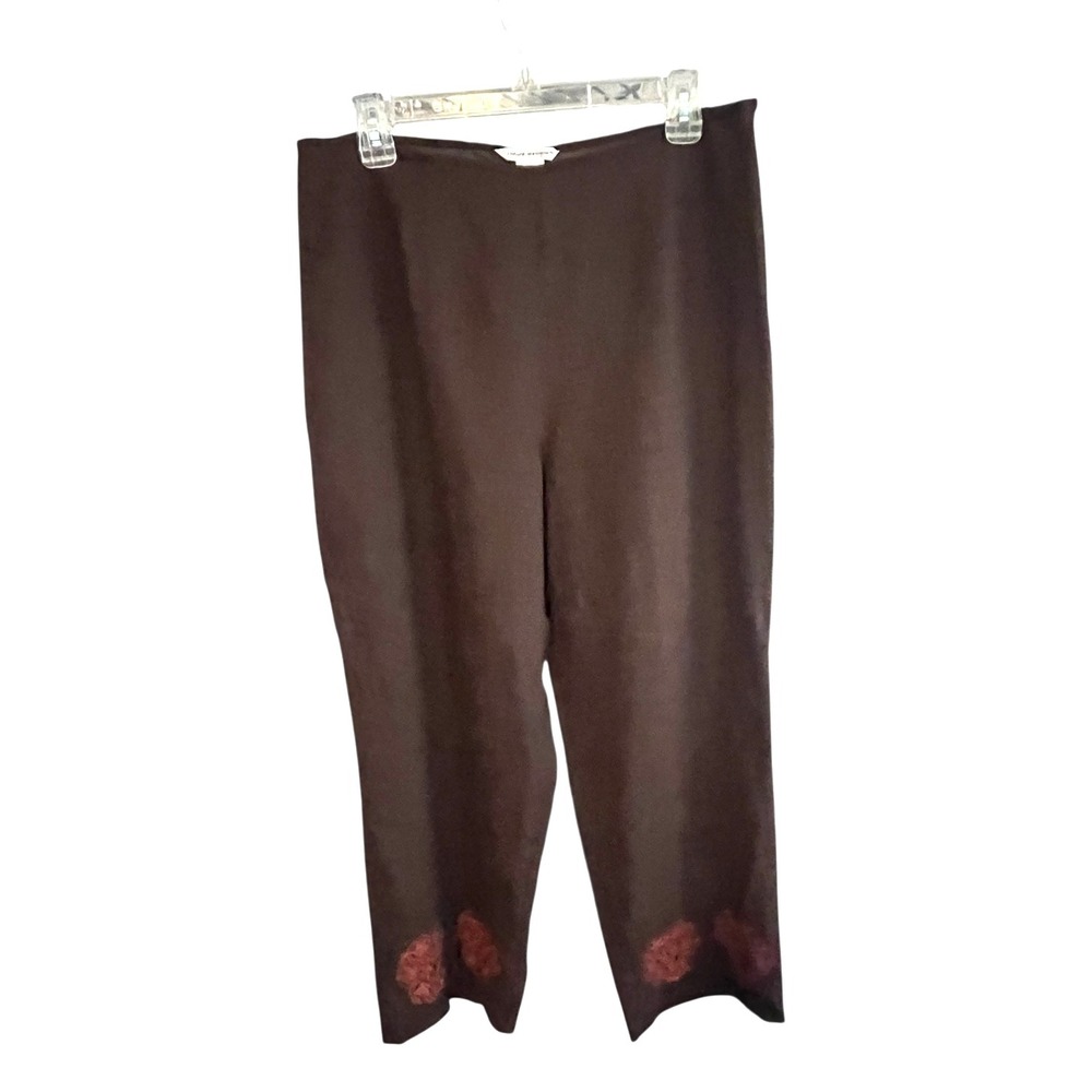 Richard Malcolm Women's‎ Linen Blend Lined Peddle Pusher Capri Pants 12